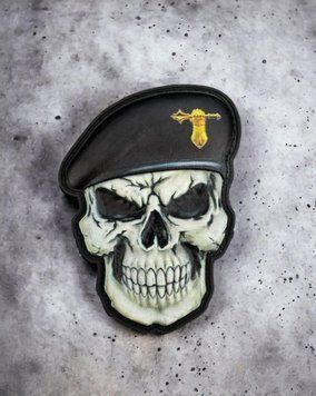 Череп у береті Танкові війська шеврон / патч 2094576674 фото
