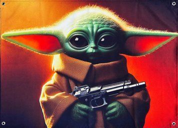 Baby Yoda (варіант 2) банер 900х600 мм 2580623112 фото
