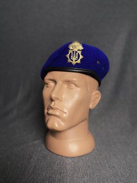 Берет крапля НГУ, колір волошковий, формений головний убір, берет з кокардою і відбивкою 2002157918 фото